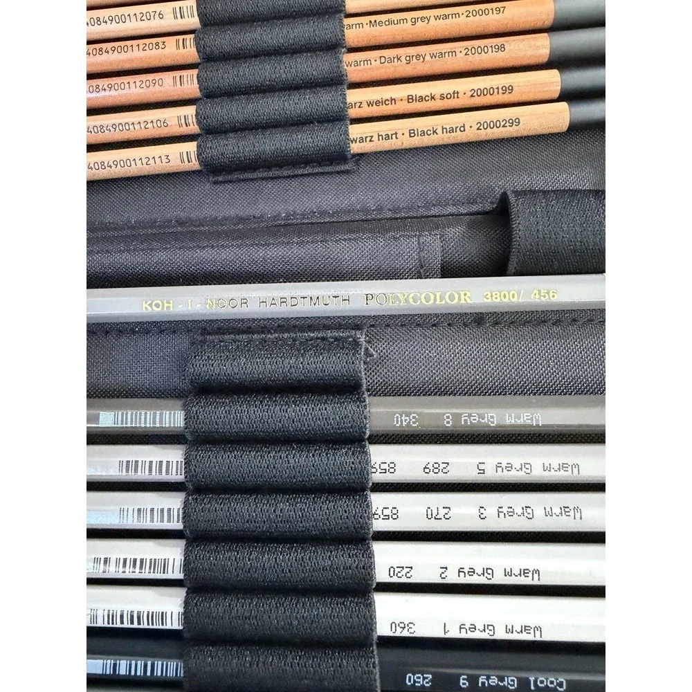 12 Rembrandt Lyra & 12 KOH-I-NOOR Polycolor Grey Line Artist's Coloured Pencils